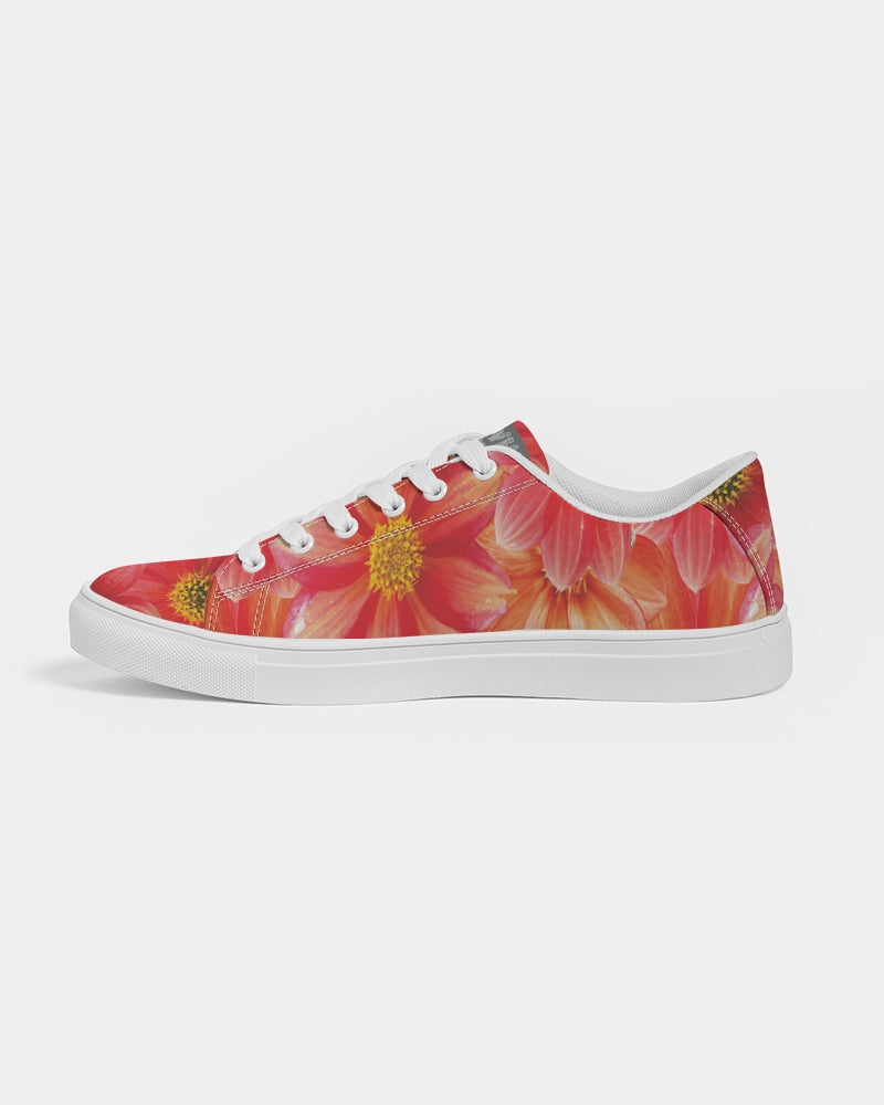 Beautiful blood orange flower design Women's Faux-Leather Sneaker