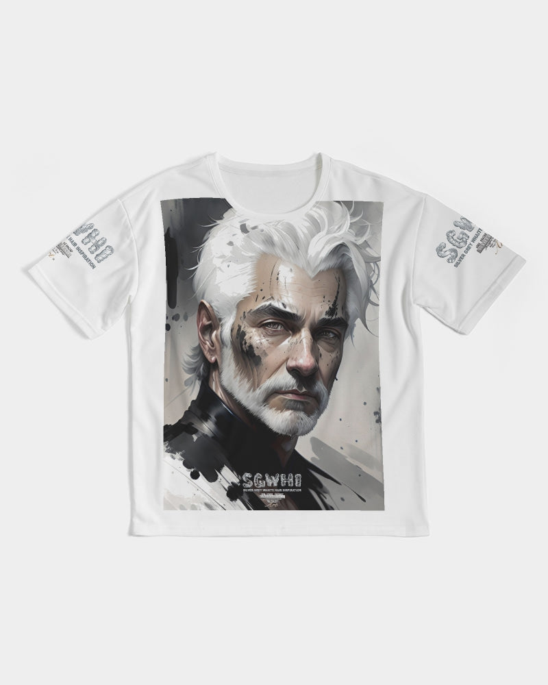 White silver grey fox King Men's All-Over Print Premium Heavyweight Tee