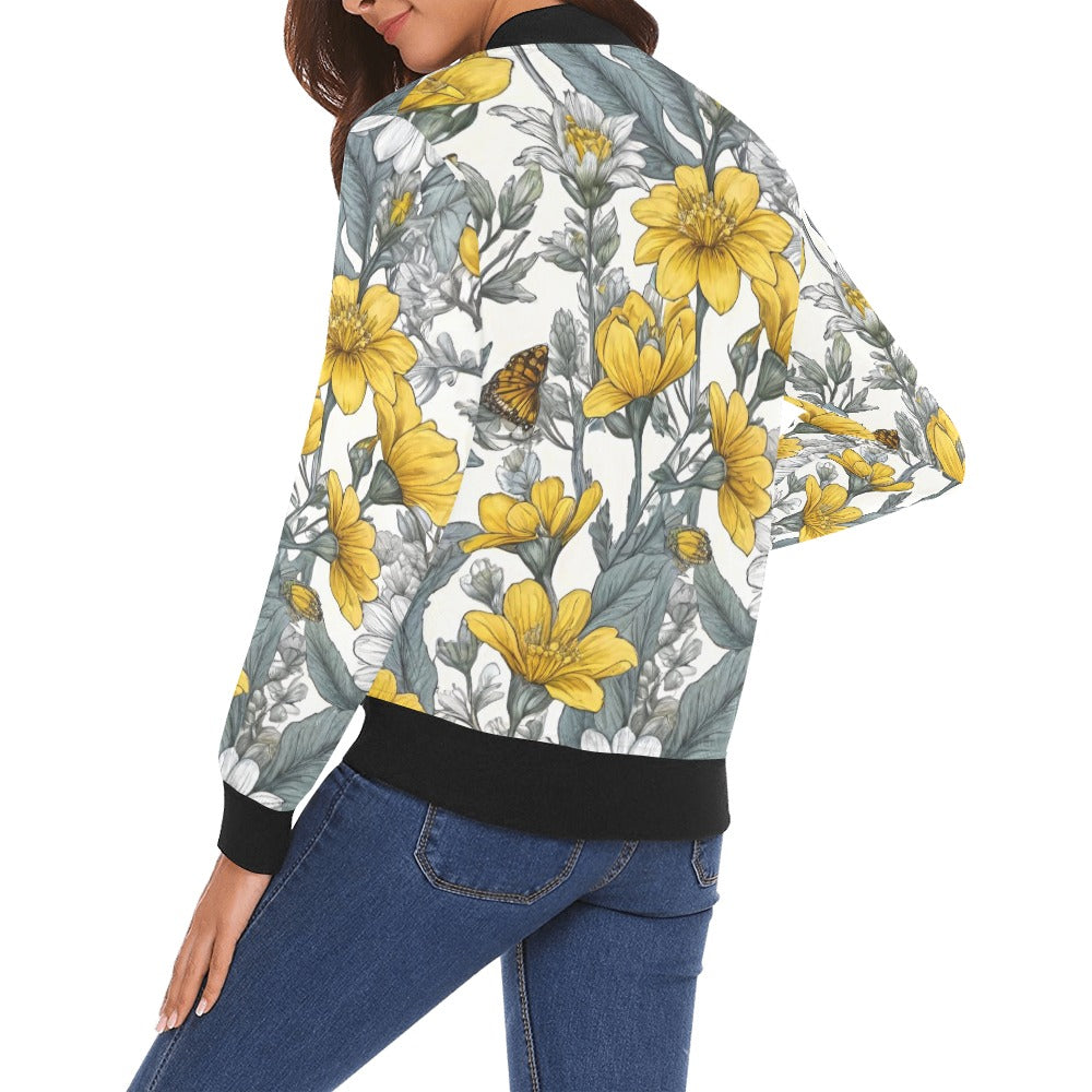 All Over Print Bomber Jacket for Women ( H19)