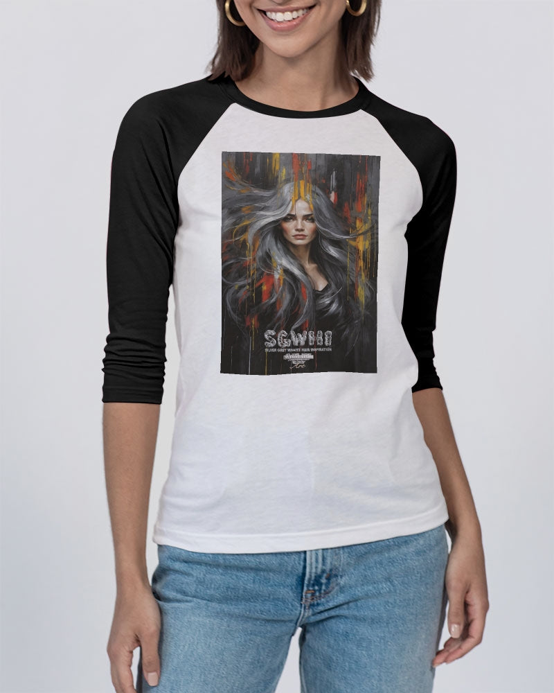 Beautiful white Sister [Part two collection] Unisex Three-Quarter Sleeve Baseball Tee | Bella + Canvas