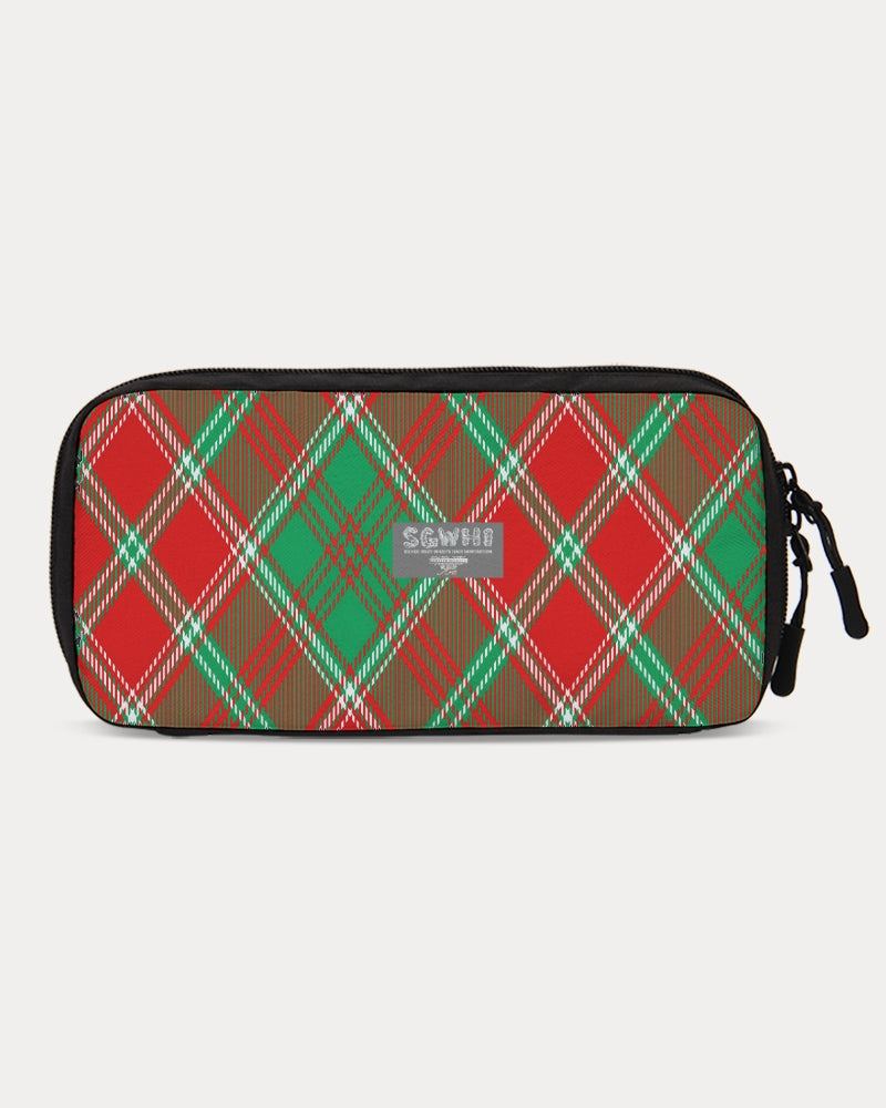 Red & Green cross pattern Small Travel Organizer