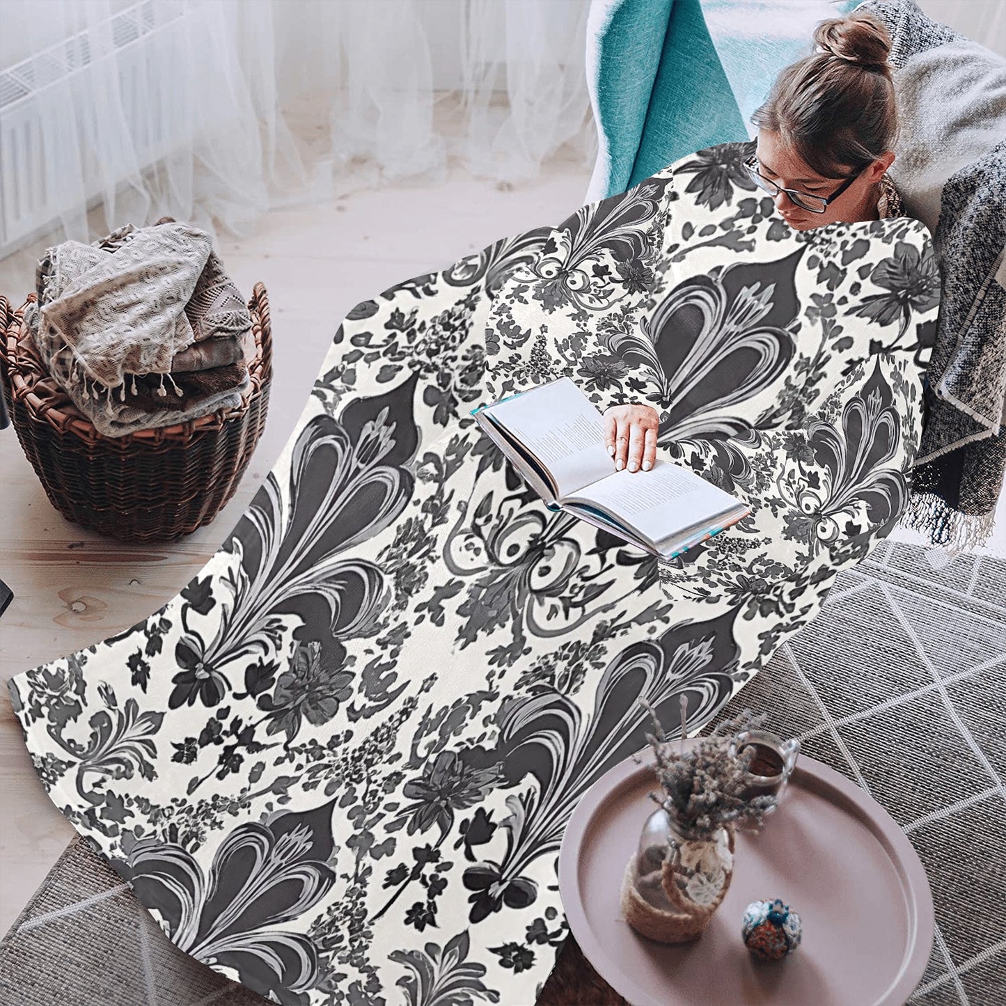 Blanket Robe with Sleeves for Adults