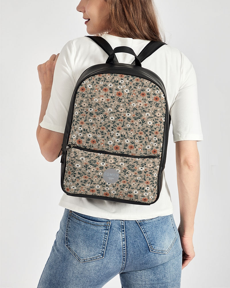 Busy and pretty Classic Faux Leather Backpack