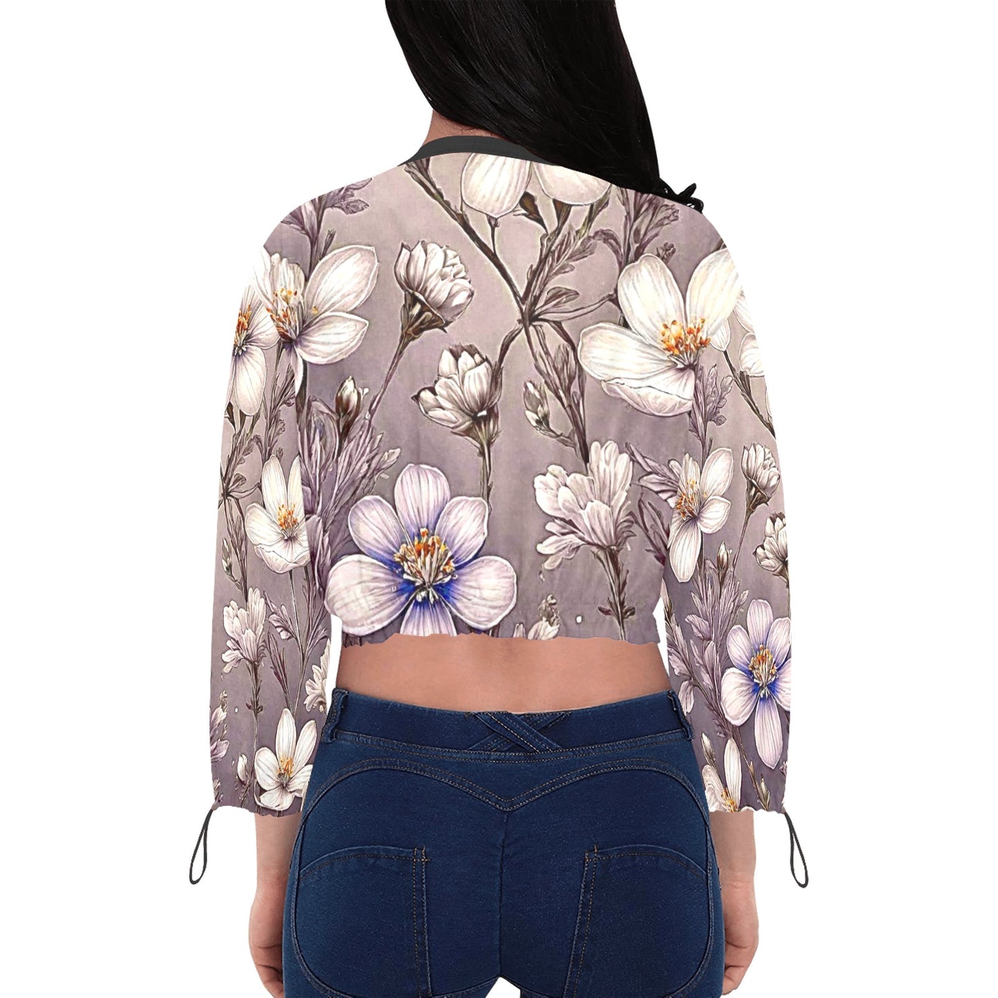 Women's Chiffon Cropped Jacket (Model H30)