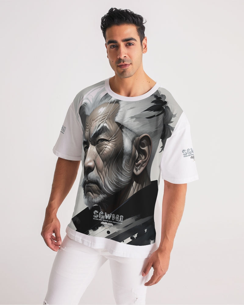 Handsome Asian brother pink painted portrait Men's All-Over Print Premium Heavyweight Tee