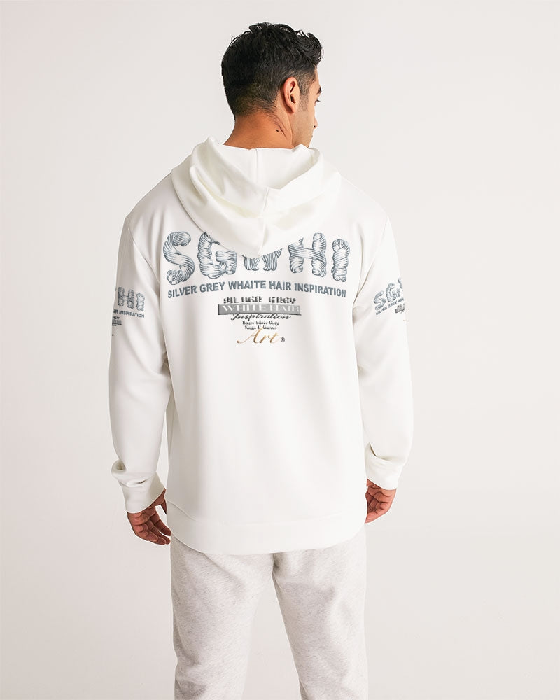 White silver grey fox King Men's All-Over Print Hoodie