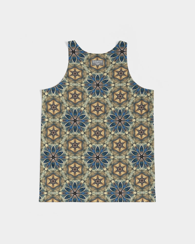 Green & Dark Blue almost star pattern. Men's All-Over Print Tank