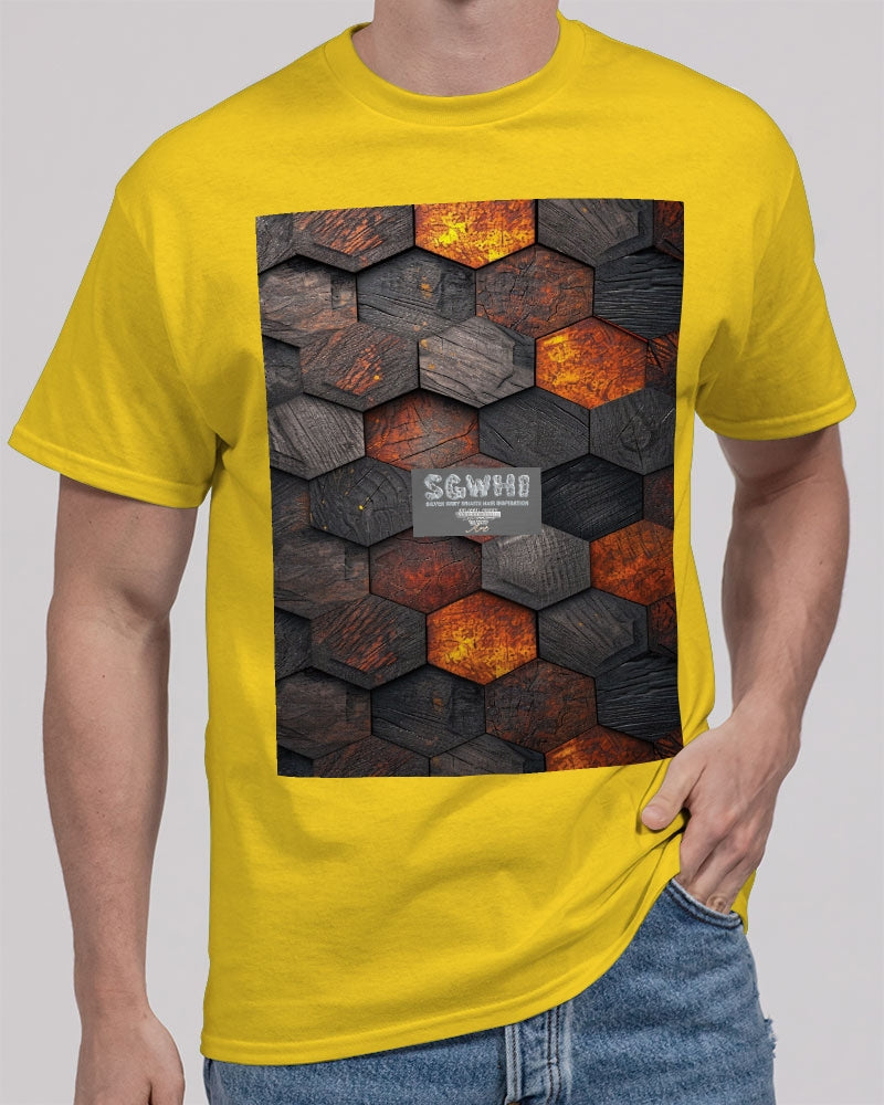 Cool stone hexagon patten 3D Unisex Heavy Cotton T-Shirt | Gildan