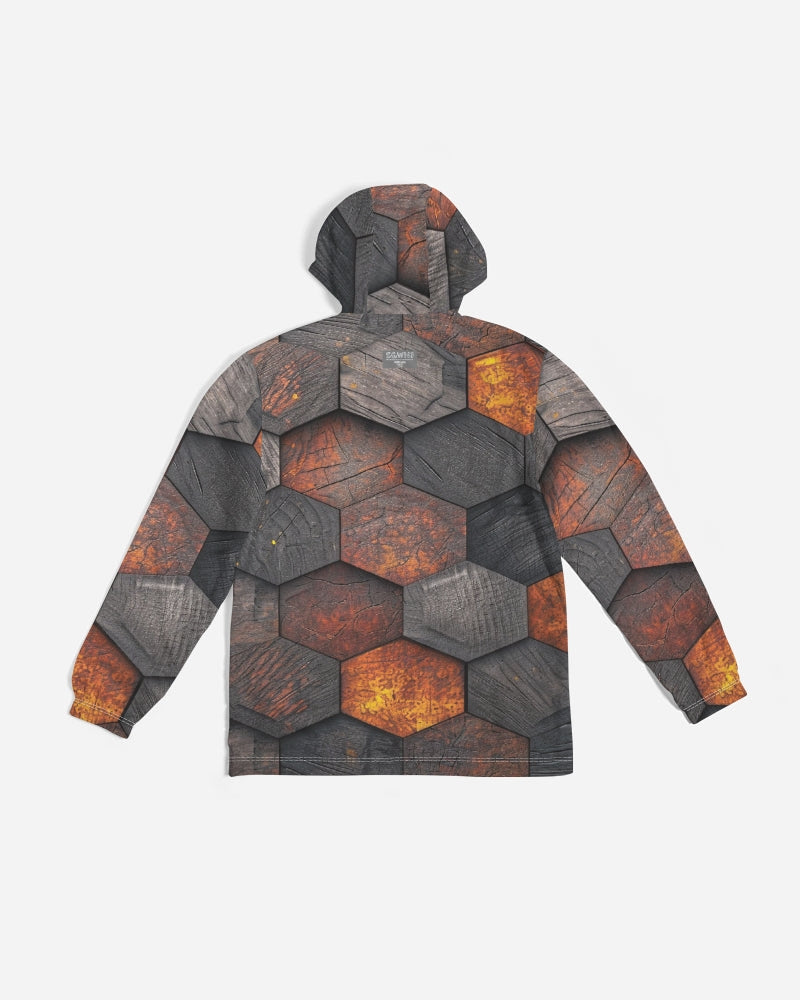 Cool stone hexagon patten 3D Men's All-Over Print Windbreaker