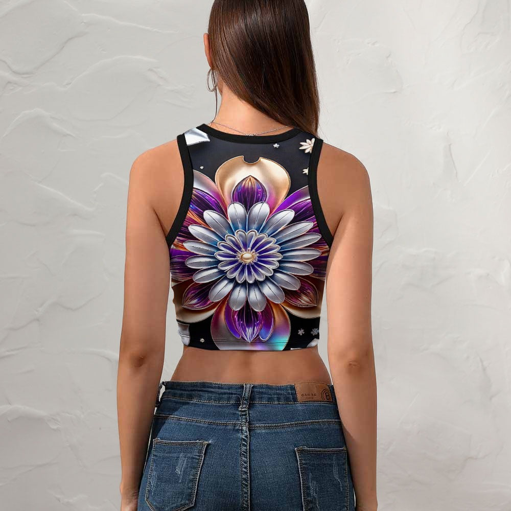 Women's Cropped Slim Racer Tank Top