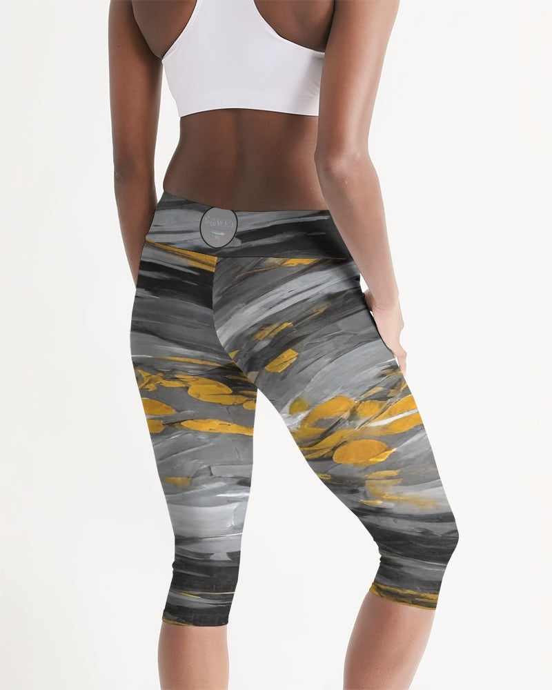 Black Sister Collection [Part 1 ] Women's All-Over Print Mid-Rise Capri