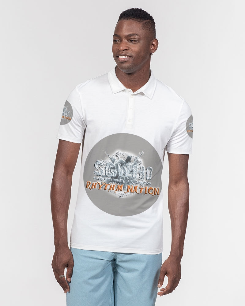 SGWHI Rhythm Nation & Mark Boyce Men's All-Over Print Slim Fit Short Sleeve Polo