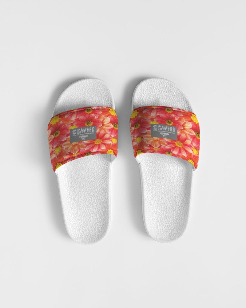 Beautiful blood orange flower design Women's Slide Sandal