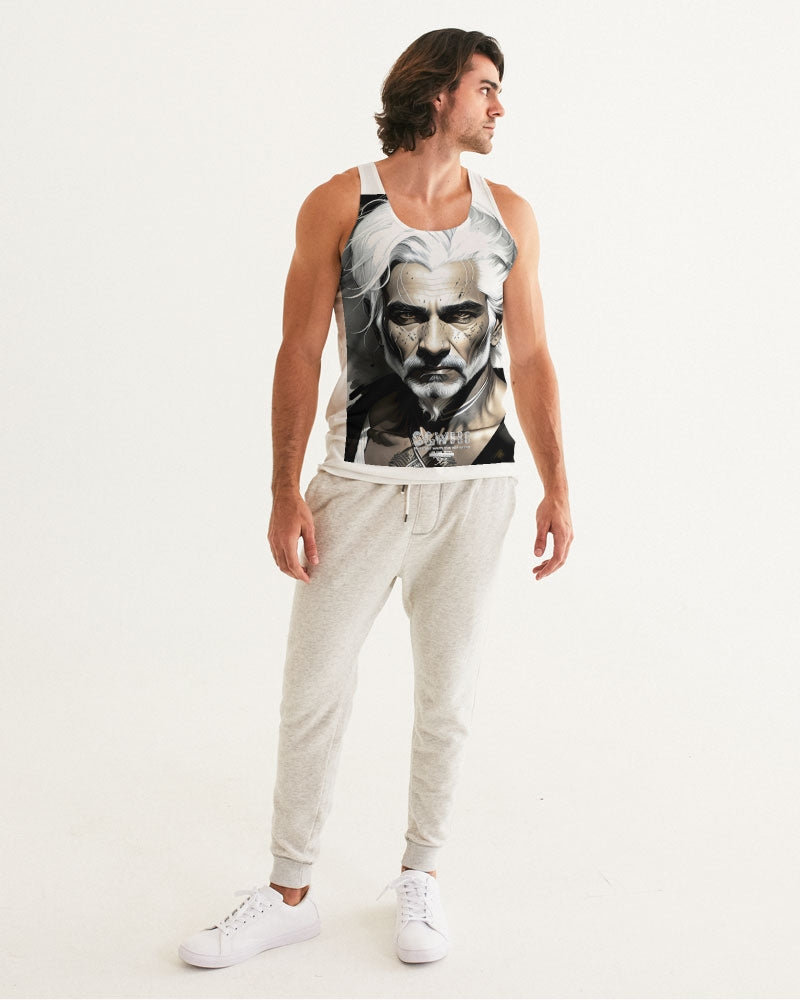 Handsome Silver grey Indian ink Portrait Men's All-Over Print Tank