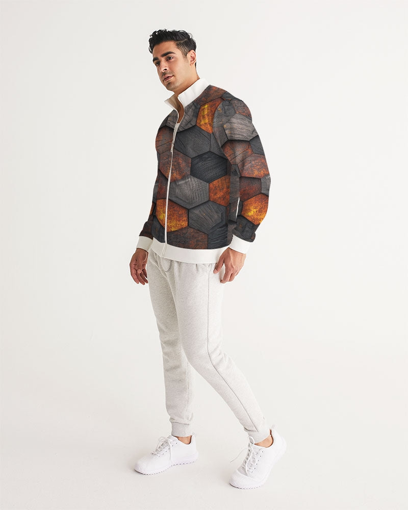 Cool stone hexagon patten 3D Men's All-Over Print Track Jacket