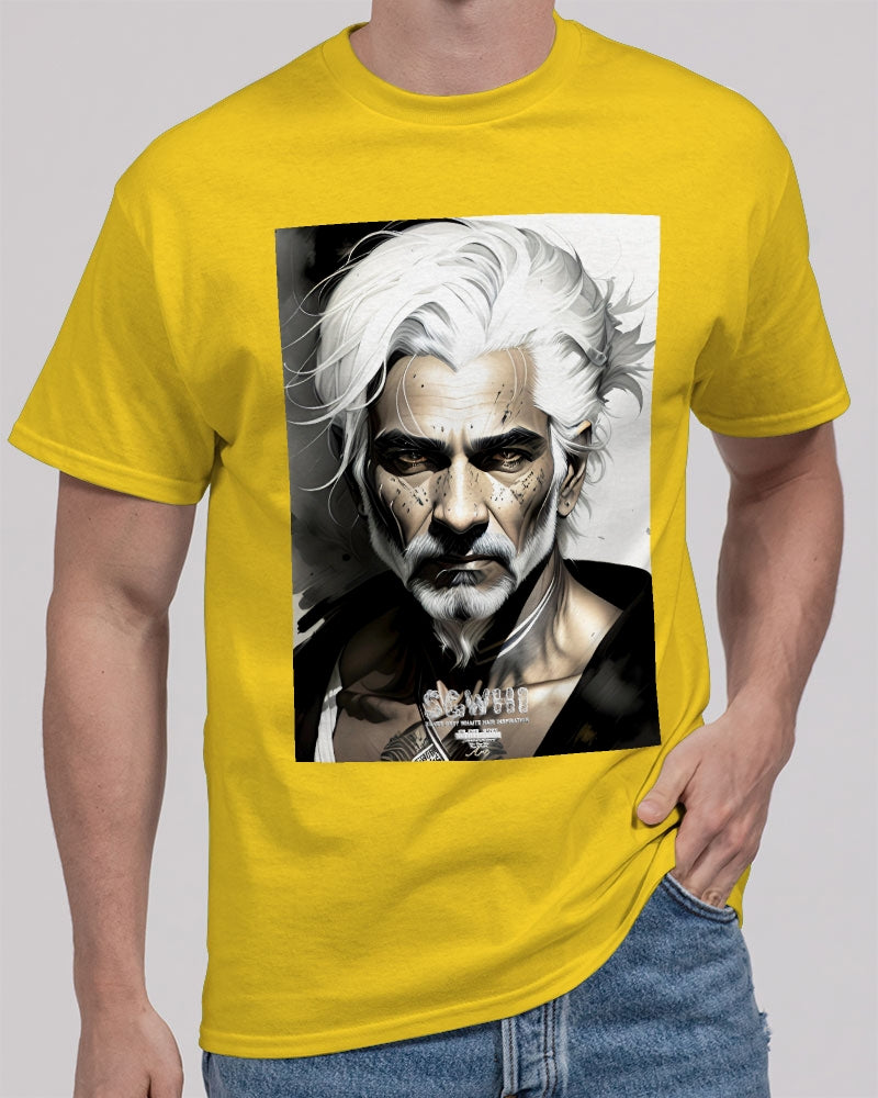 Handsome Silver grey Indian ink Portrait Unisex Heavy Cotton T-Shirt | Gildan