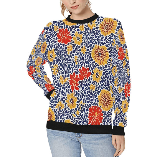 Women's Rib Cuff Crew Neck Sweatshirt (H34)