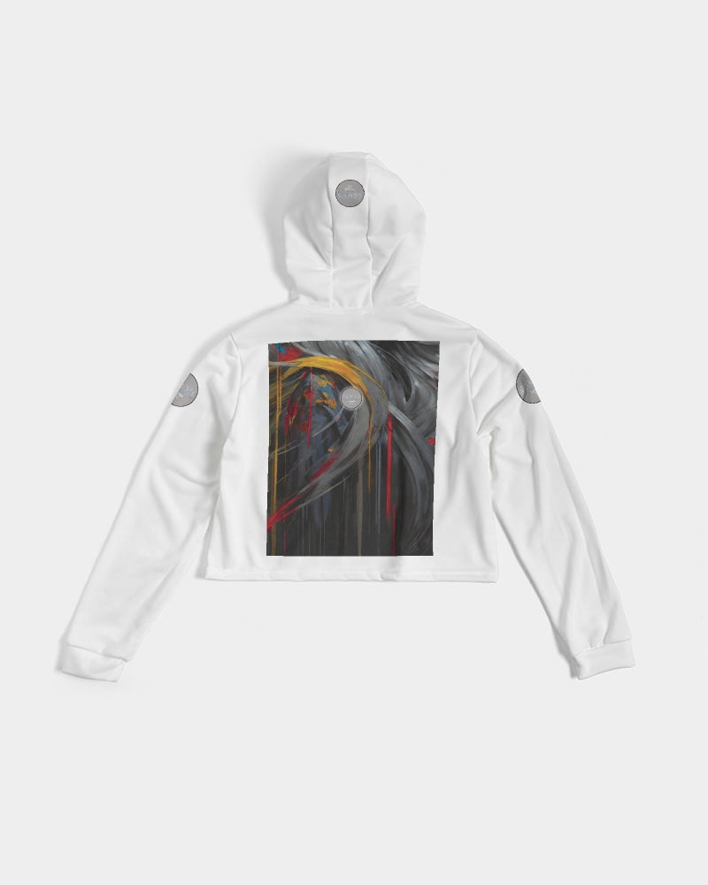 This is part three of a three part collection  Women's All-Over Print Cropped Hoodie