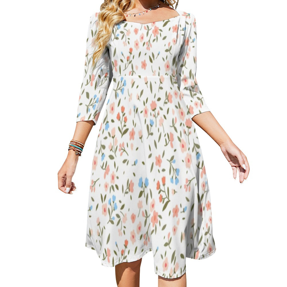 Sweetheart Knot Flare Dress