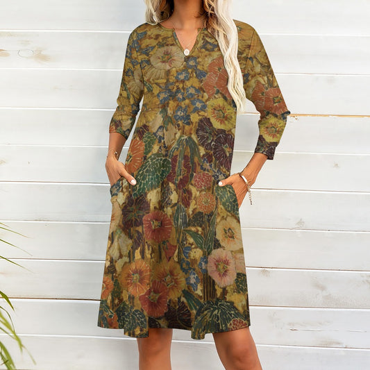 7-point sleeve dress