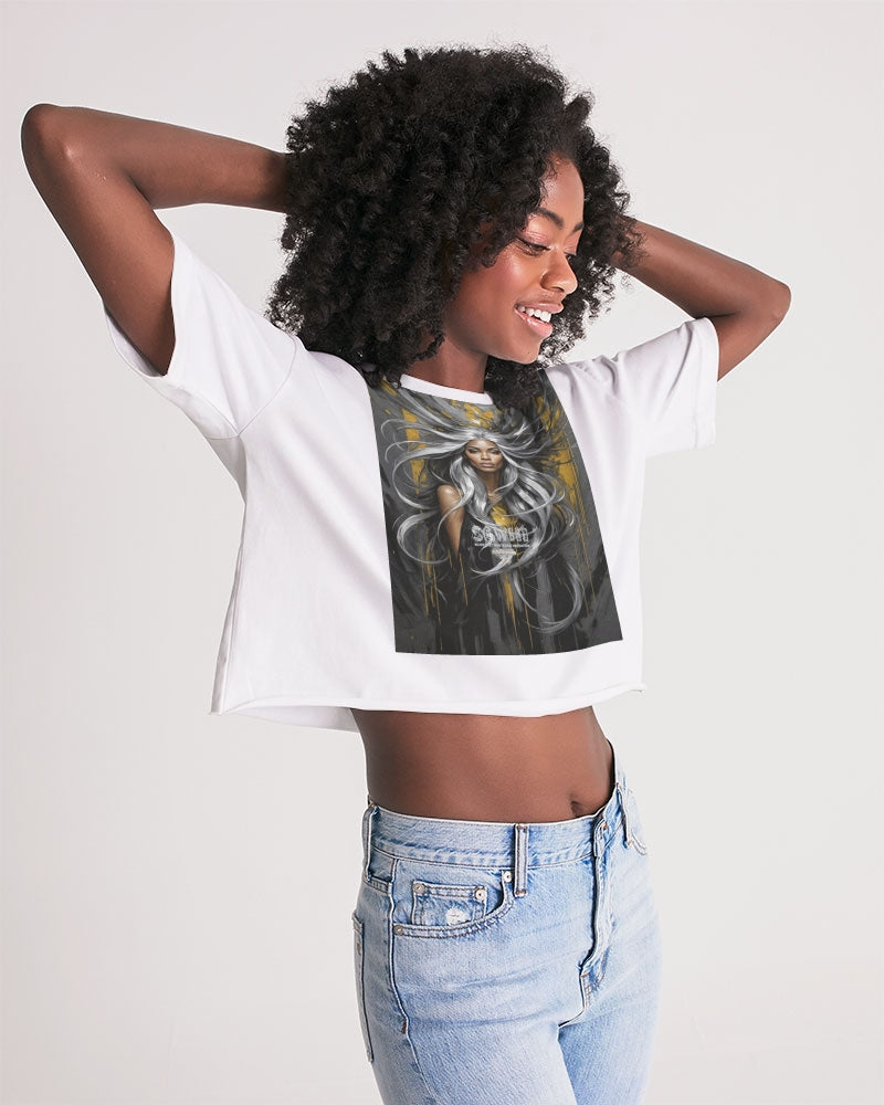 Black Sister Collection [Part 2 ] Women's All-Over Print Lounge Cropped Tee