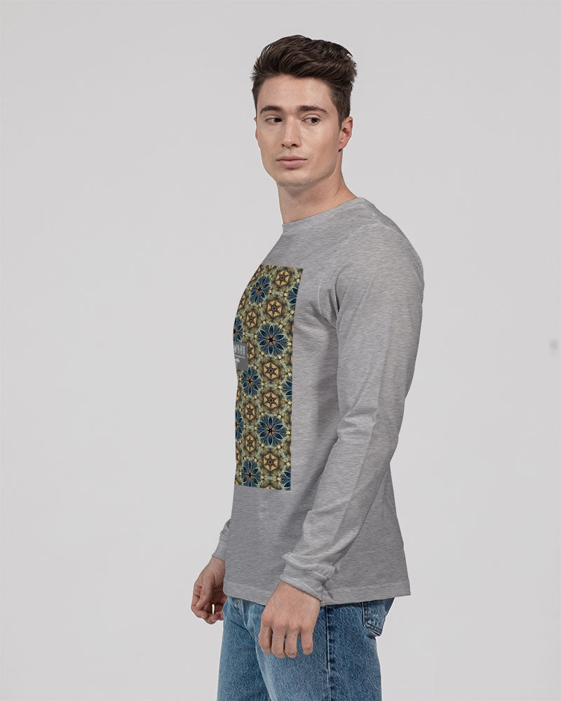 Green & Dark Blue almost star pattern. Unisex Jersey Long Sleeve Tee | Bella + Canvas