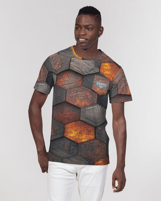 Cool stone hexagon patten 3D Men's All-Over Print Pocket Tee