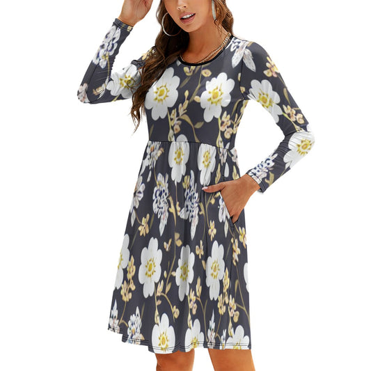 Round neck baggy dress