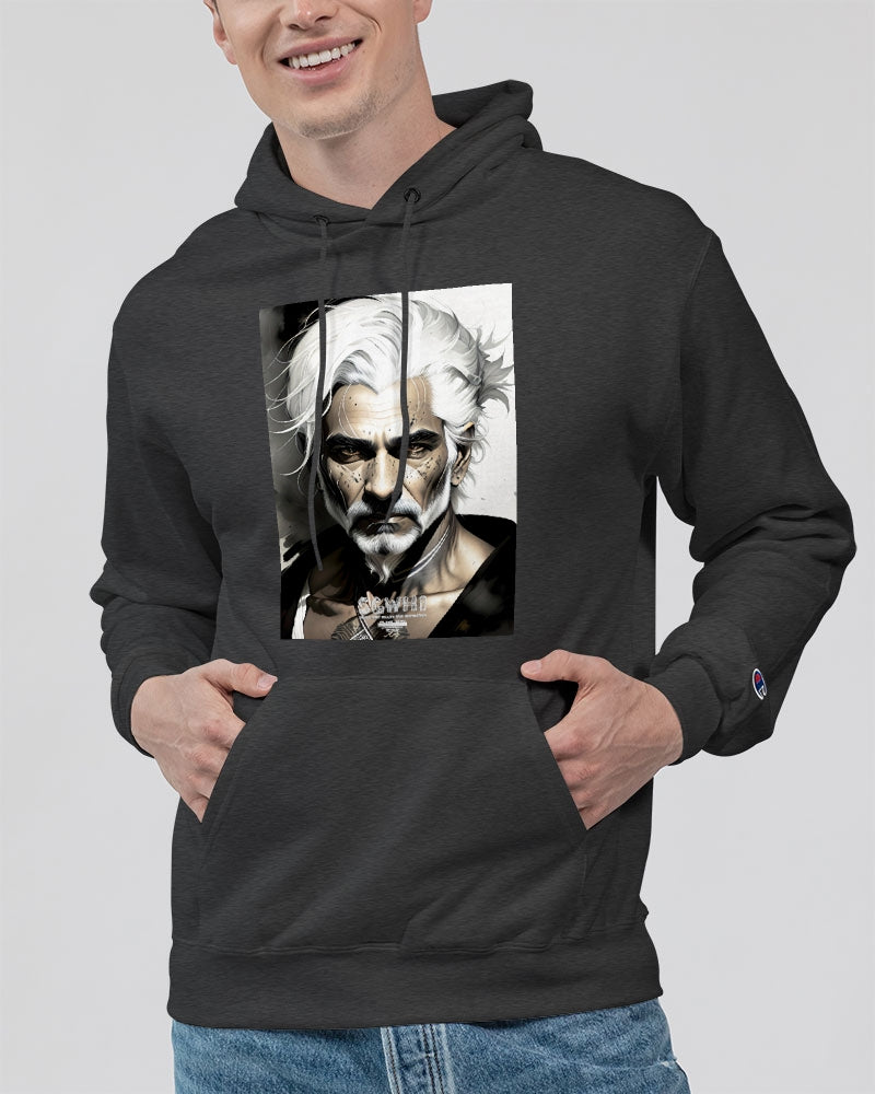 Handsome Silver grey Indian ink Portrait Unisex Hoodie | Champion