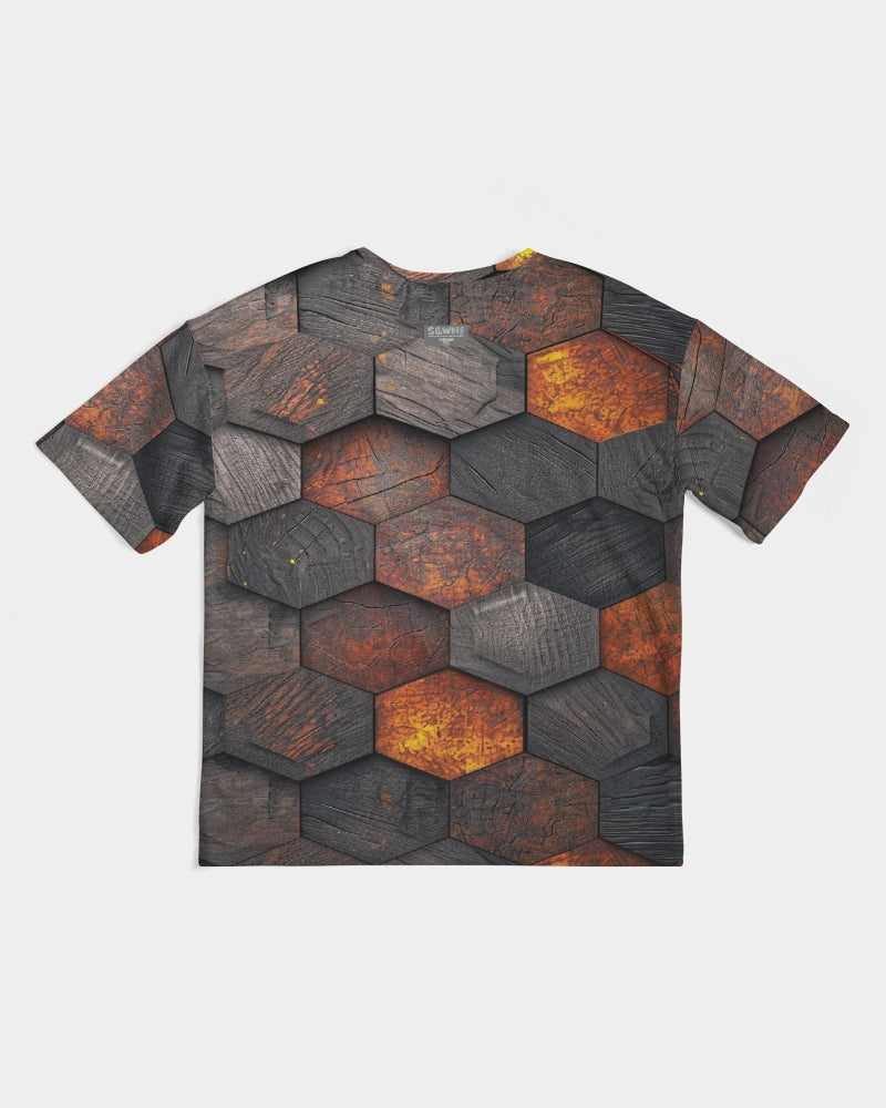 Cool stone hexagon patten 3D Men's All-Over Print Premium Heavyweight Tee