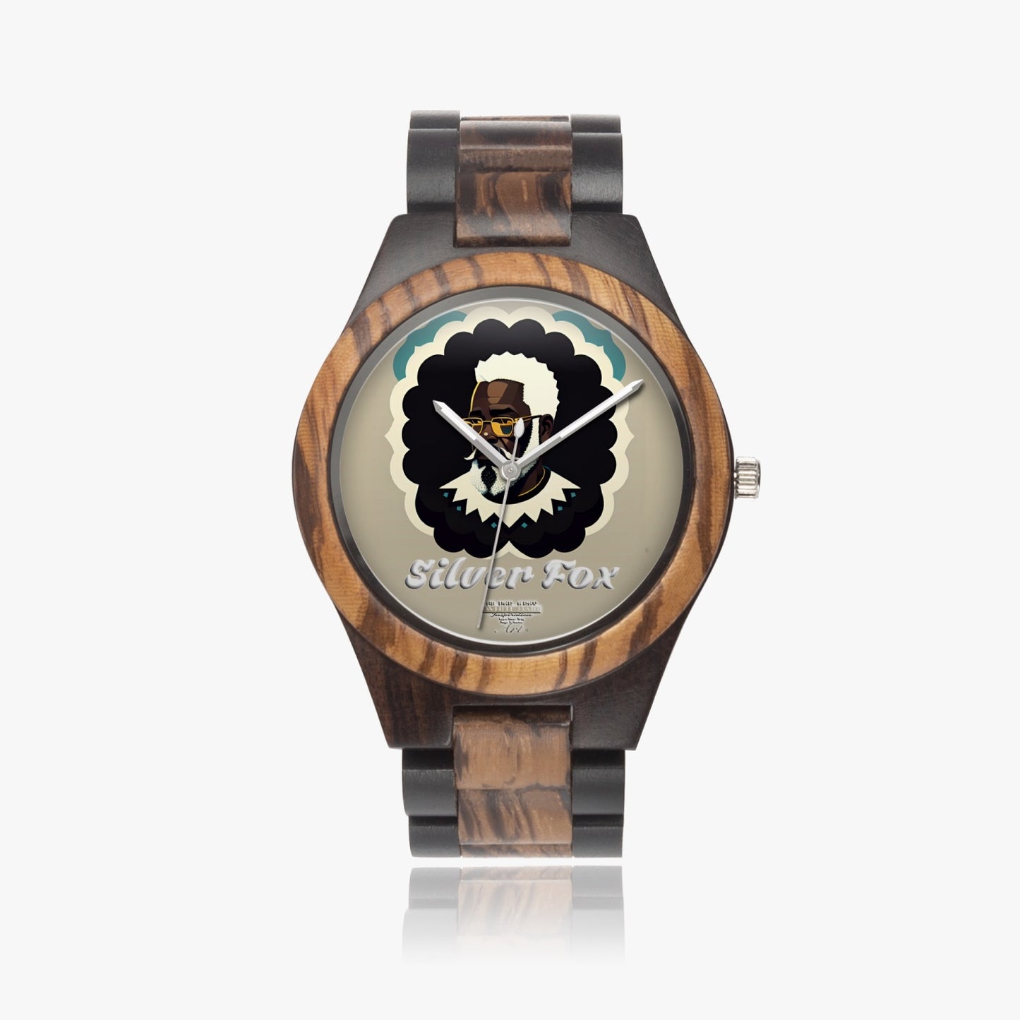 Black gentlemen Silverfox Ebony Wooden Watch