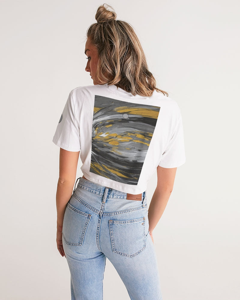 Black Sister Collection [Part 3 ] Women's All-Over Print Twist-Front Cropped Tee