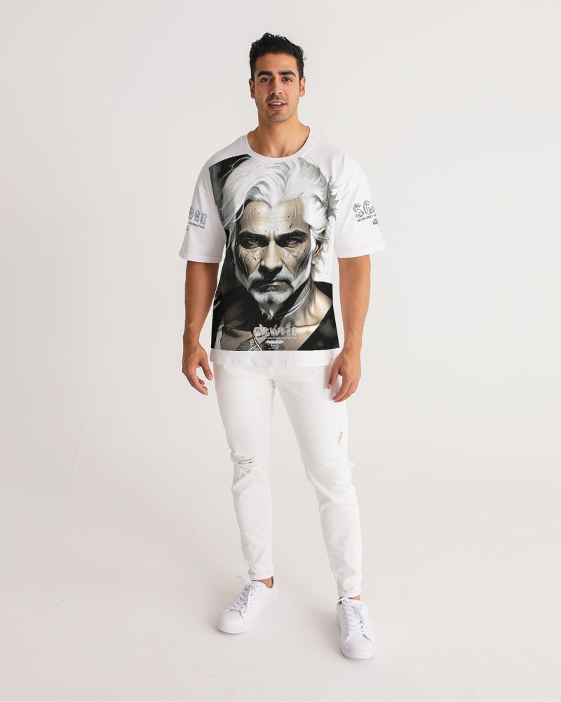 Handsome Silver grey Indian ink Portrait Men's All-Over Print Premium Heavyweight Tee