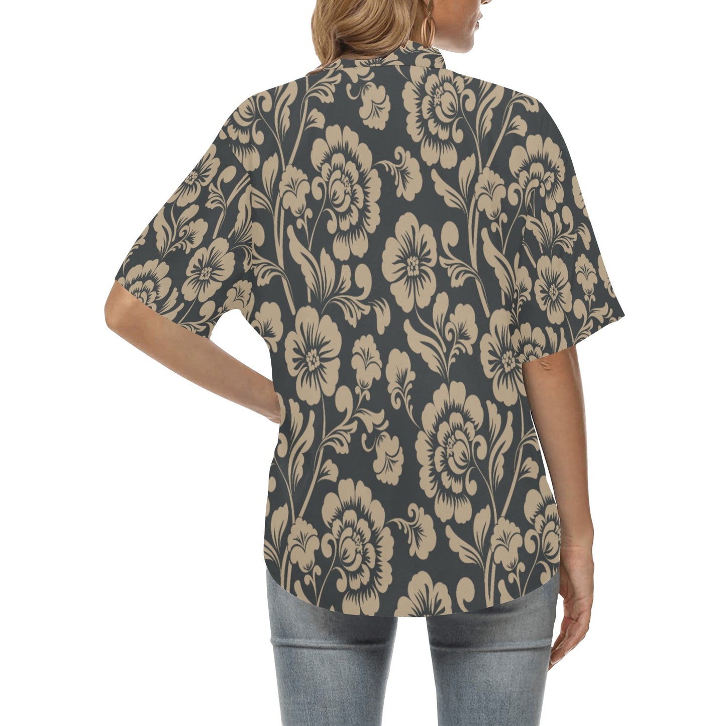 All Over Print Hawaiian Shirt for Women (T58)