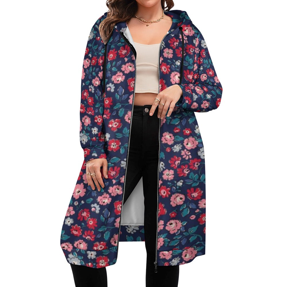 Women's full print long Hoodie