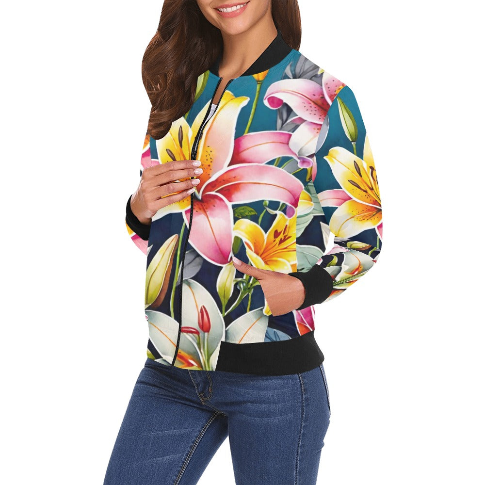 All Over Print Bomber Jacket for Women ( H19)