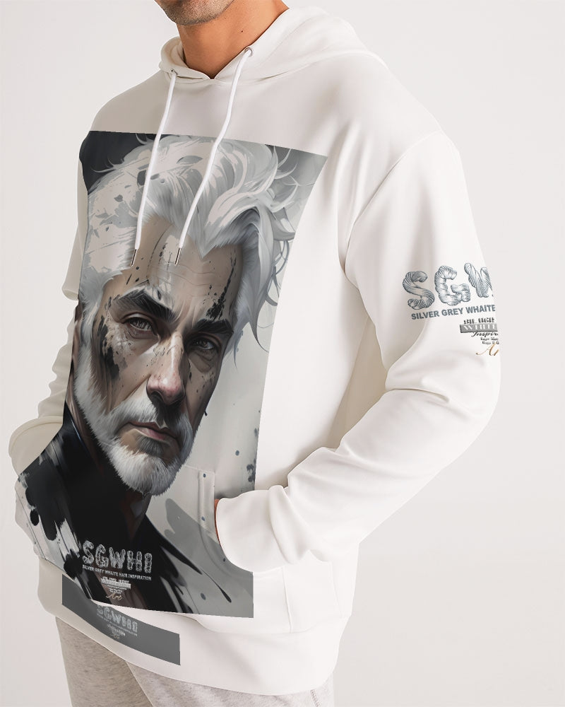 White silver grey fox King Men's All-Over Print Hoodie