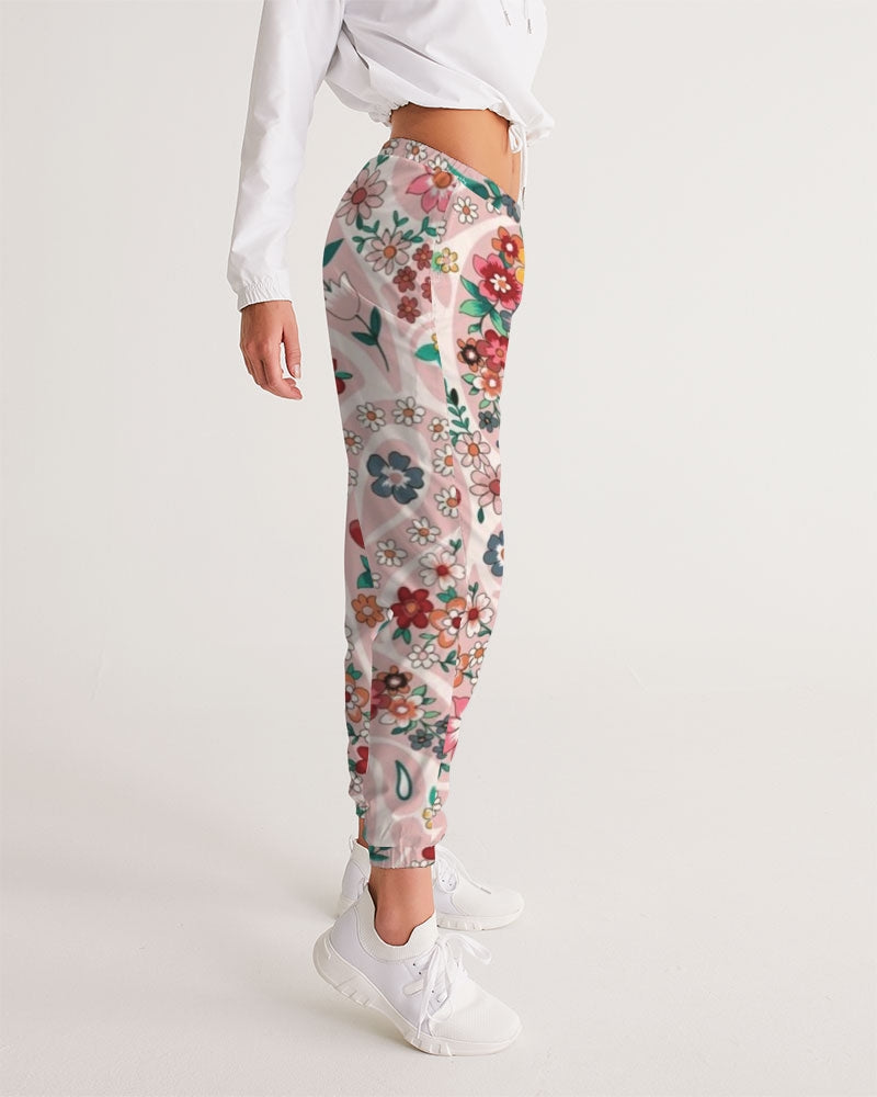 Pink abstract Pretty Sisters Women's All-Over Print Track Pants