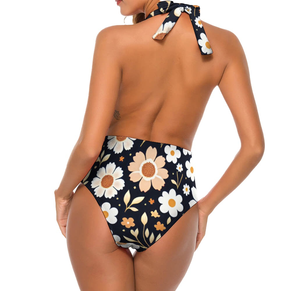 Ladies Halter One Piece Bikini Swimsuit