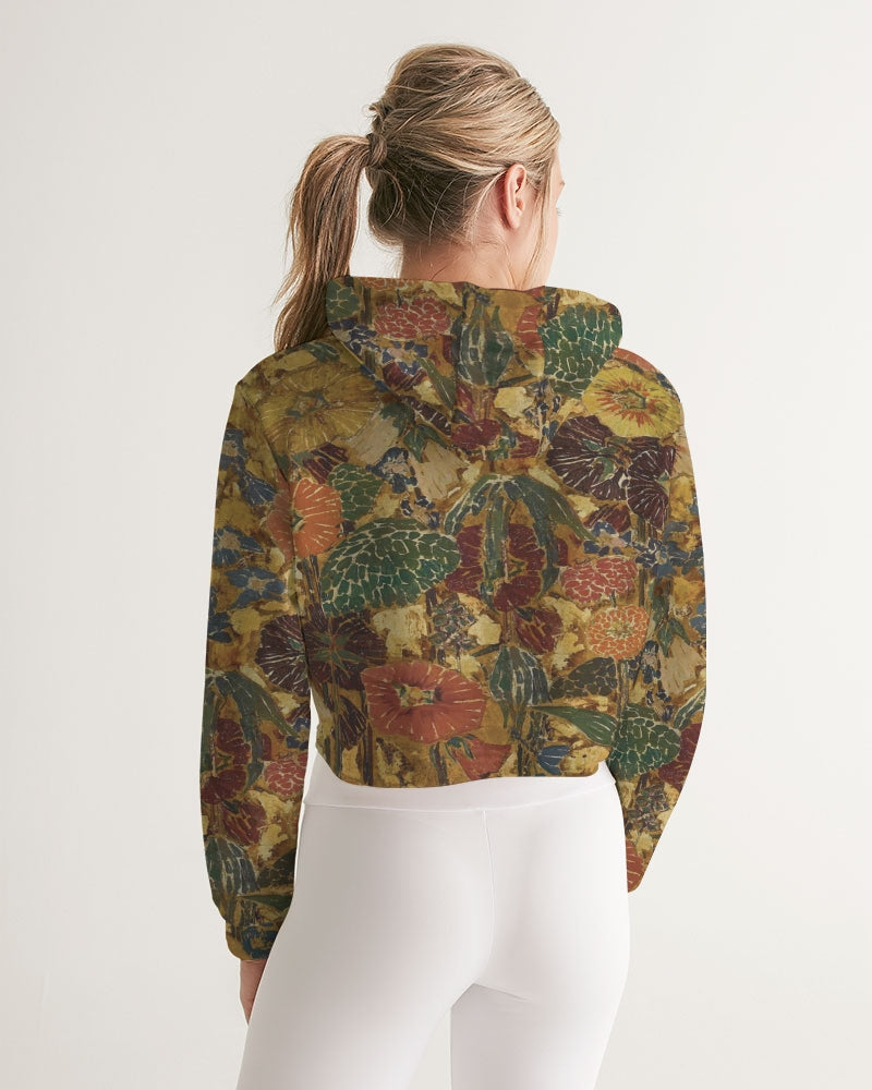 Autumn play Women's All-Over Print Cropped Hoodie