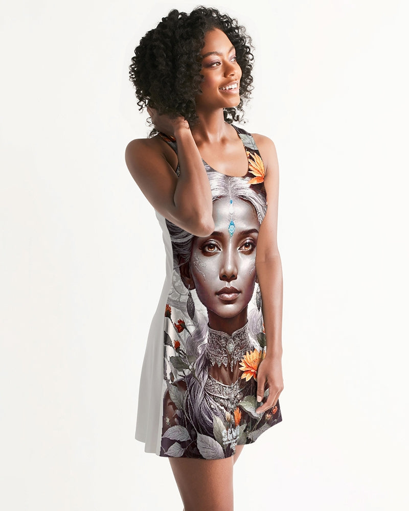 Blossom Indian Grey sister Women's All-Over Print Racerback Dress