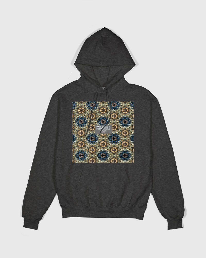 Green & Dark Blue almost star pattern. Unisex Hoodie | Champion