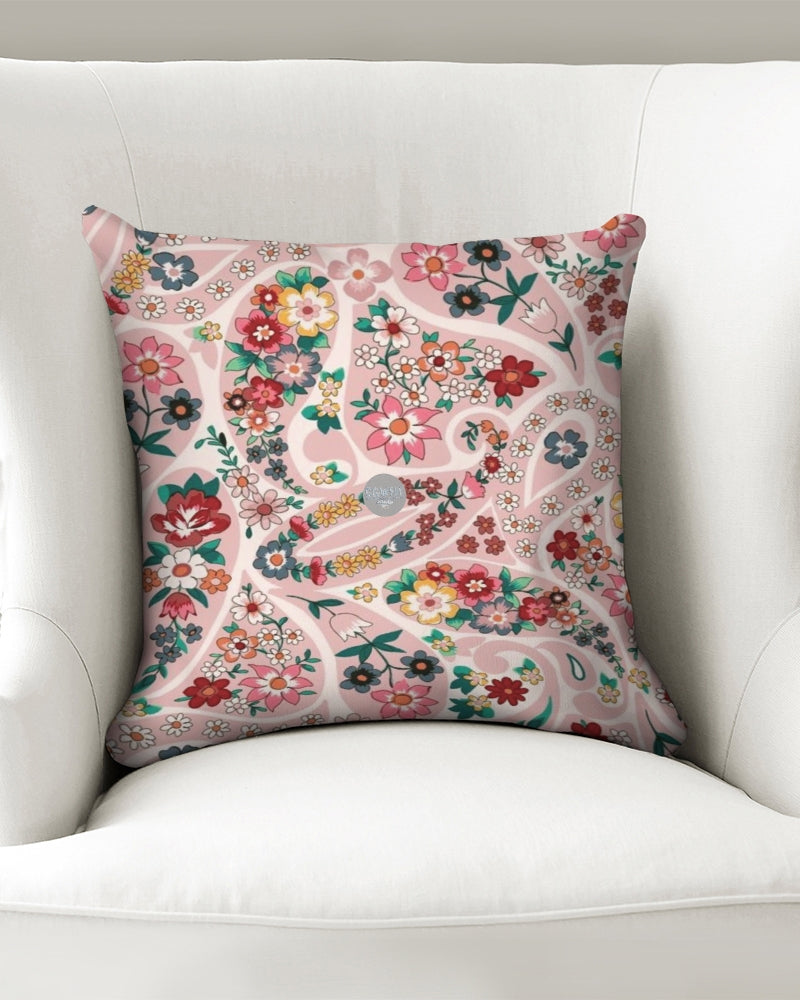 Pink abstract Pretty Sisters Throw Pillow Case 16"x16"