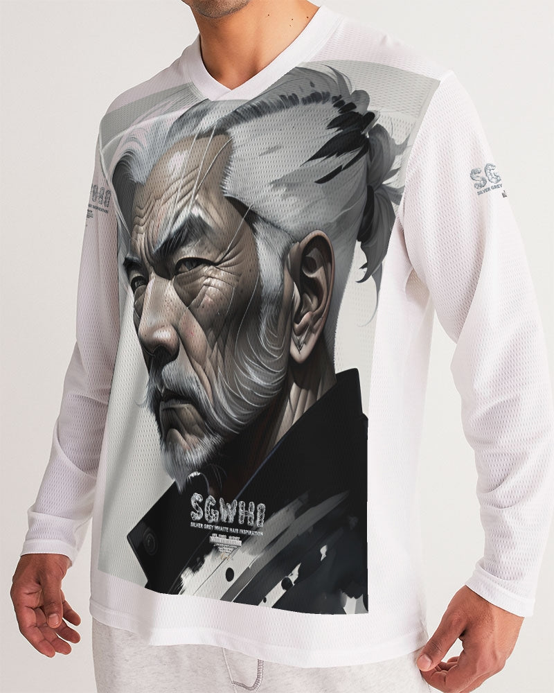 Handsome Asian brother pink painted portrait Men's All-Over Print Long Sleeve Sports Jersey