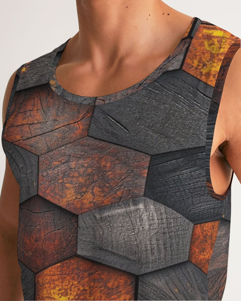 Cool stone hexagon patten 3D Men's All-Over Print Sport Tank