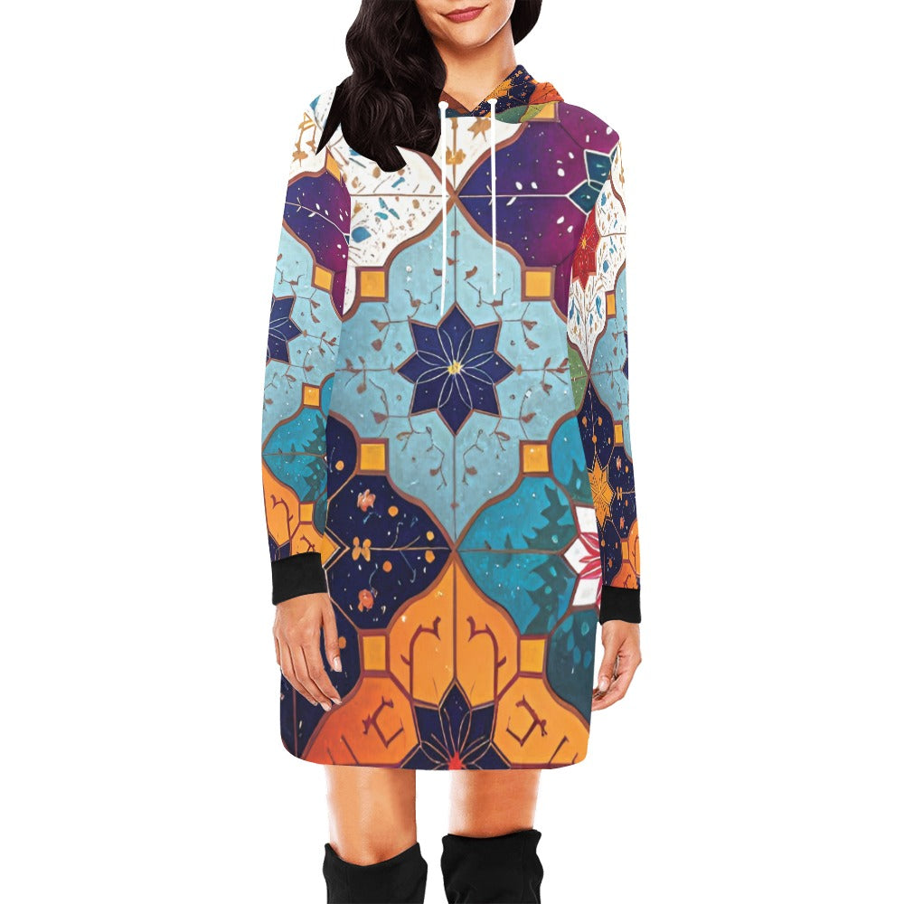 Women's All Over Print Hoodie Mini Dress (H27)