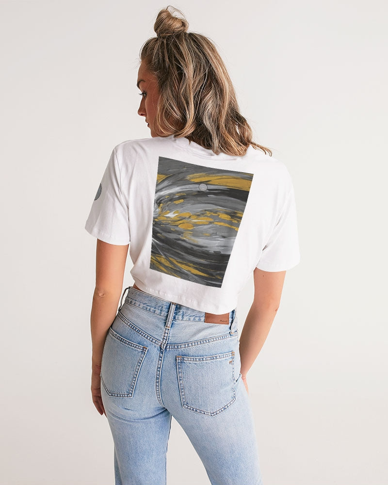 Black Sister Collection [Part 1 ] Women's All-Over Print Twist-Front Cropped Tee