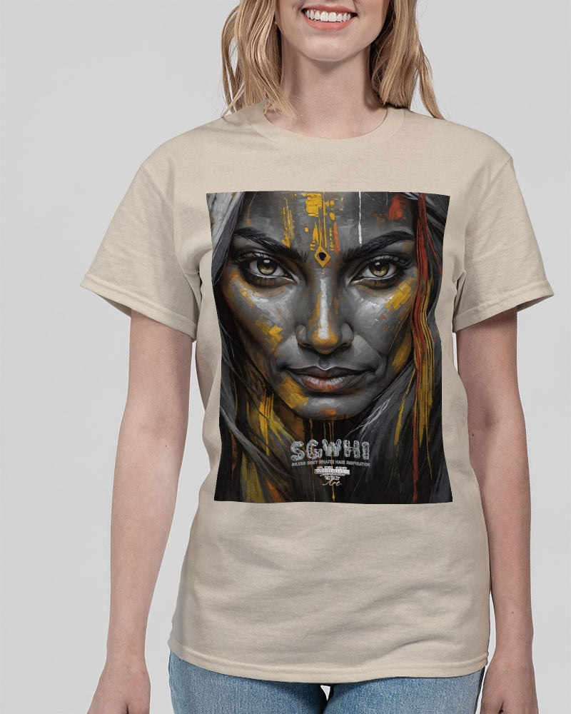 South Asian silver grey white hair sisters portrait [3] Unisex Ultra Cotton T-Shirt | Gildan