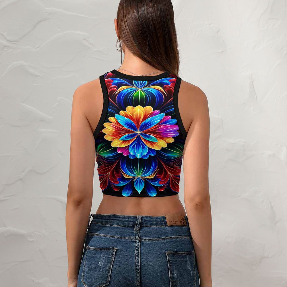 Women's Cropped Slim Racer Tank Top