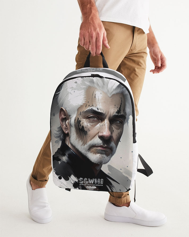 White silver grey fox King Large Backpack